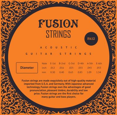 Струни для акустичних гітар Fusion strings FA12