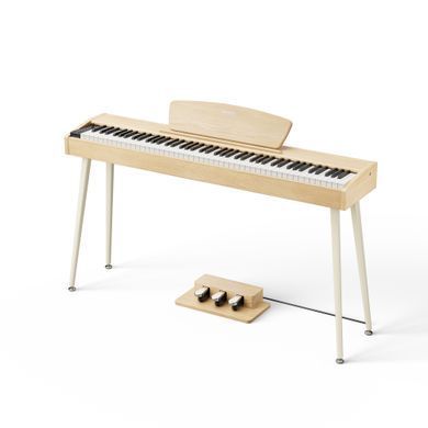 Цифрове піаніно Donner DHP-100 PRO Beige (стійка, 3 педалі, пюпітр, блок живлення)