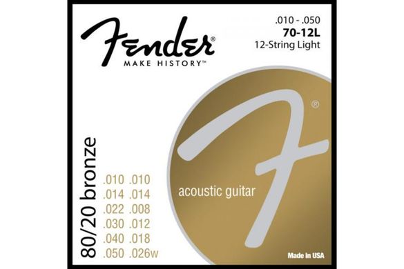 Струны для акустических гитар FENDER 70-12L