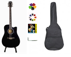 Акустична гітара Kaspar K400D BK (чохол, скарбничка, медіатор, струна, ключ)