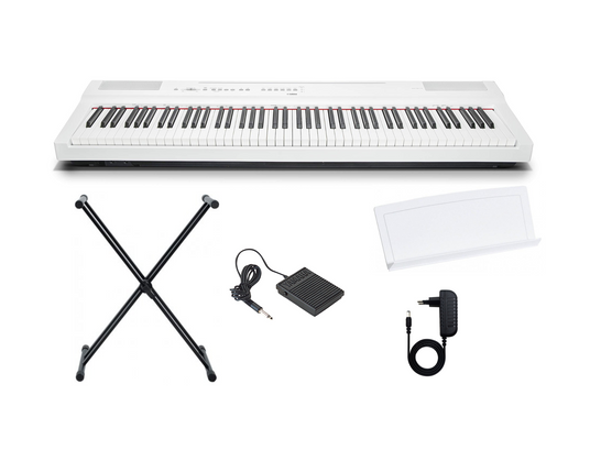 Цифровое пианино YAMAHA P-125 WH (Пюпитр, блок питания, педаль