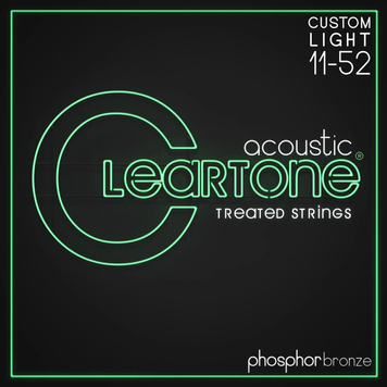 Струни для акустичної гітари Cleartone Acoustic Phosphor Bronze 11-52 (Custom Light)