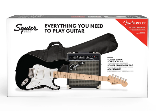 Гитарный набор SQUIER BY FENDER SONIC STRATOCASTER PACK MN BLACK