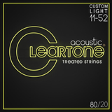 Струни для акустичної гітари Cleartone Acoustic 80/20 Bronze 11-52 (Custom Light)