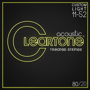 Струни для акустичної гітари Cleartone Acoustic 80/20 Bronze 11-52 (Custom Light)