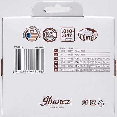 Струни для акустичних гітар IBANEZ IACS61C ACOUSTIC GUITAR STRING 10-47