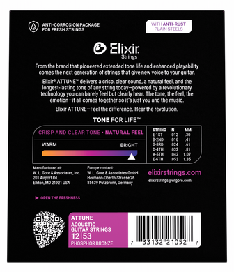 Струны для акустической гитары Elixir PB XW L (12-53)