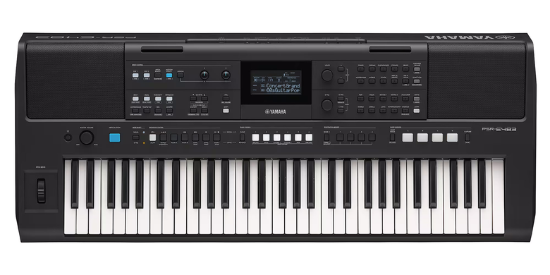 Синтезатор Yamaha PSR-E483 (Блок живлення, пюпітр, стійка)