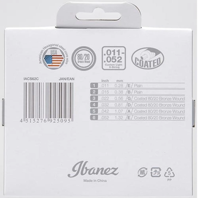 Струни для акустичних гітар IBANEZ IACS62C ACOUSTIC GUITAR STRING 11-52