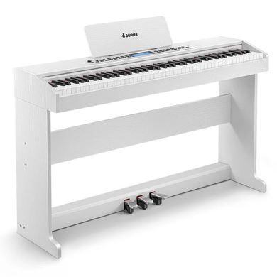 Цифрове піаніно Donner DDP-95 WH (стійка, 3 педалі, пюпітр, блок живлення)
