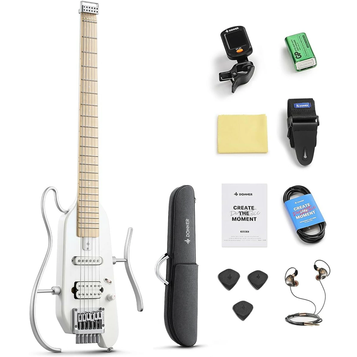 Silent гитара Donner HUSH-X White - ProSound — музыкальный