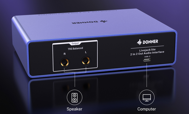 Аудіоінтерфейс DONNER Livejack Lite USB